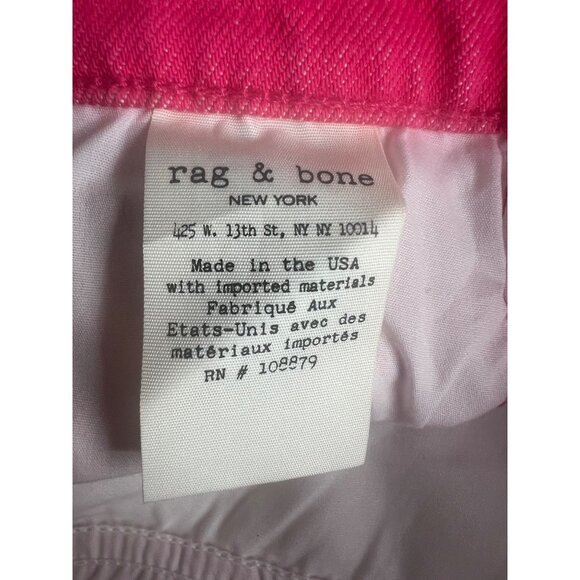 Rag & Bone Womens Bull Pink High-Rise Denim Jean Shorts  Size 26 - Picture 12 of 15